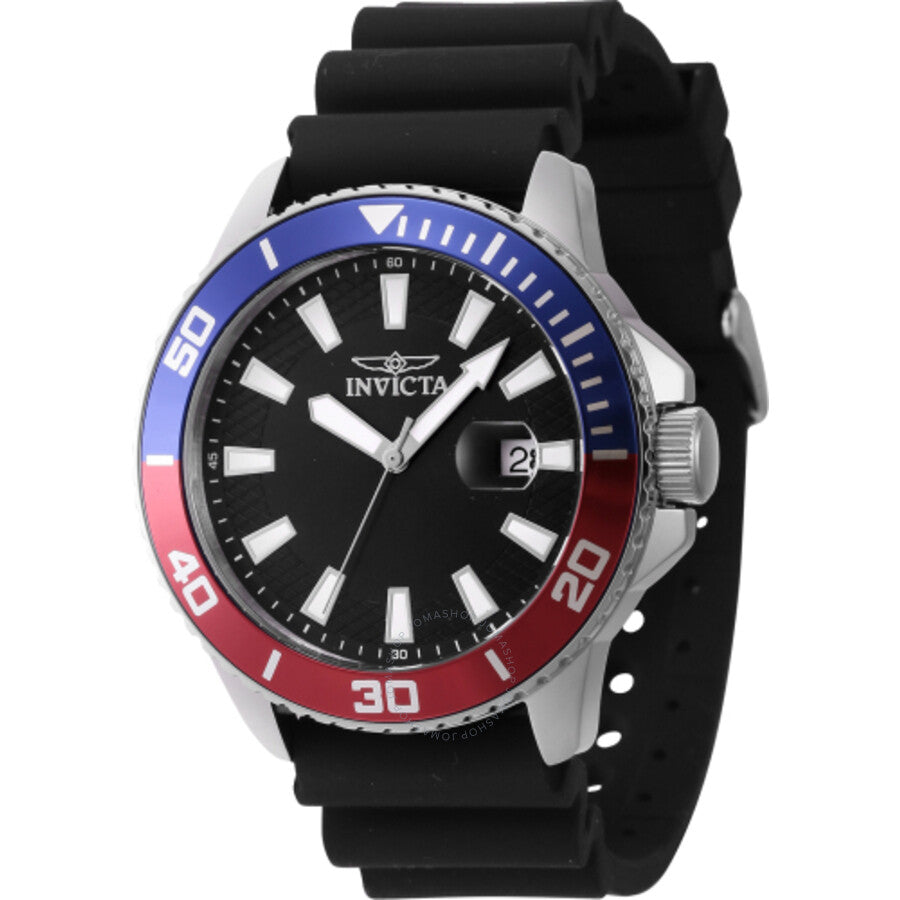 Invicta Pro Diver Quartz Black Dial Pepsi Bezel Men's Watch 46090 - Dawson Watches