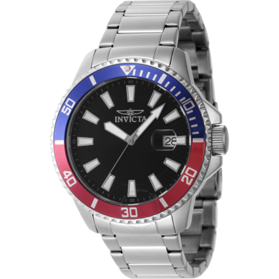 Invicta Pro Diver Quartz Black Dial Pepsi Bezel Men's Watch 46136 - Dawson Watches