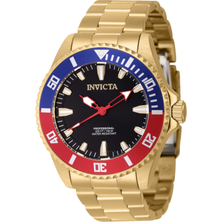 Invicta Pro Diver Quartz Black Dial Pepsi Bezel Men's Watch 46648 - Dawson Watches