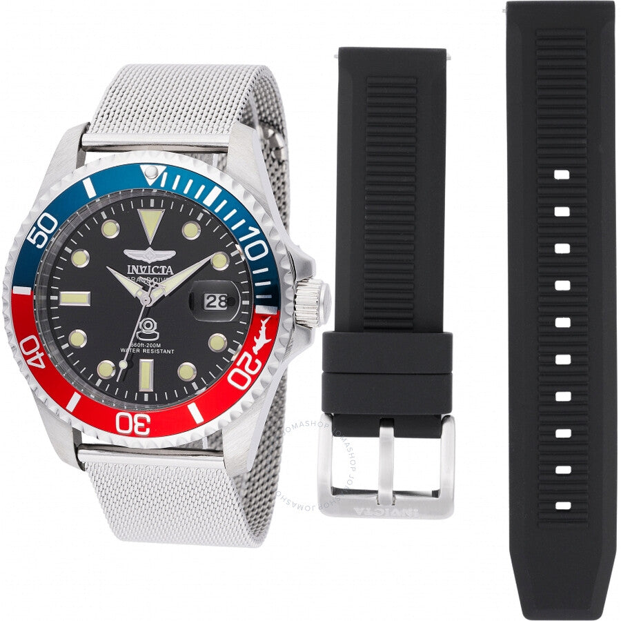 Invicta Pro Diver Quartz Black Dial Pepsi Bezel Men's Watch 48215 - Dawson Watches