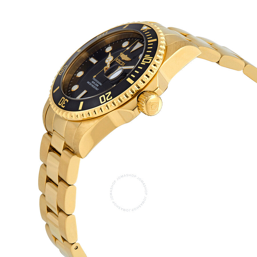 Invicta Pro Diver Quartz Black Dial Yellow Gold-tone Men's Watch 33271 - Dawson Watches #2