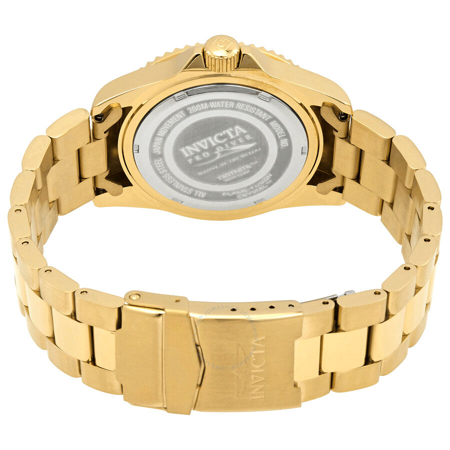 Invicta Pro Diver Quartz Black Dial Yellow Gold-tone Men's Watch 33271 - Dawson Watches #3