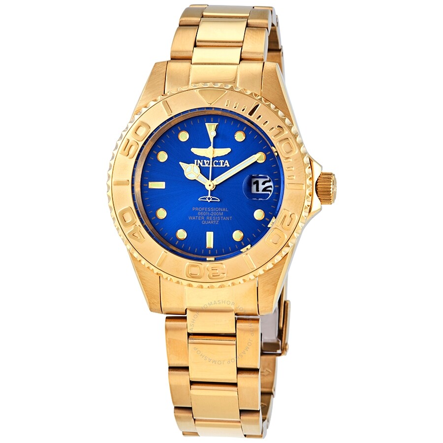 Invicta Pro Diver Quartz Blue Dial Yellow Gold-tone Men's Watch 29940 - Dawson Watches