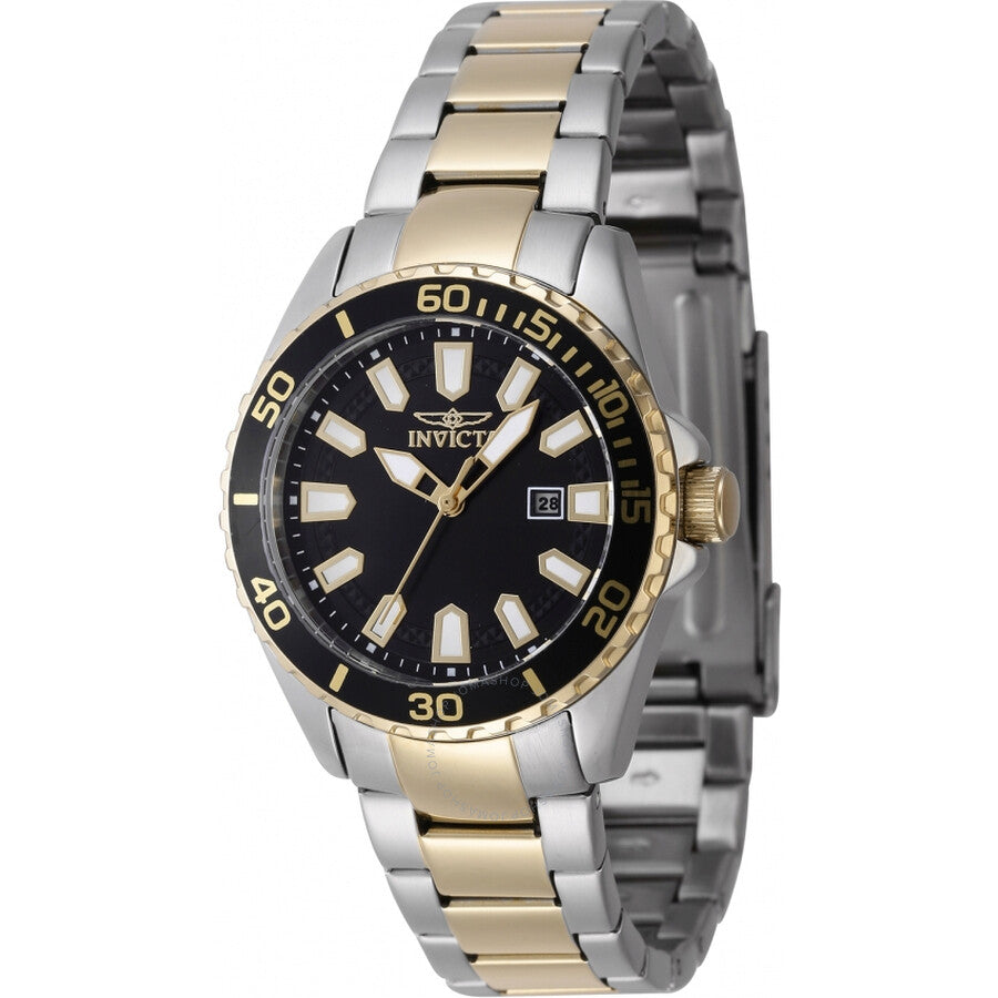 Invicta Pro Diver Quartz Date Black Dial Ladies Watch 47345 - Dawson Watches