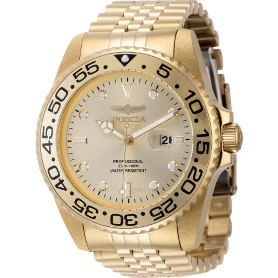 Invicta Pro Diver Quartz Gold Dial Men's Watch 44520 - Dawson Watches