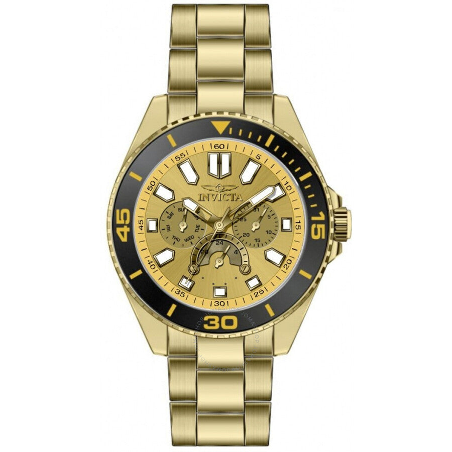 Invicta Pro Diver Quartz Gold Dial Men's Watch 46880 - Dawson Watches