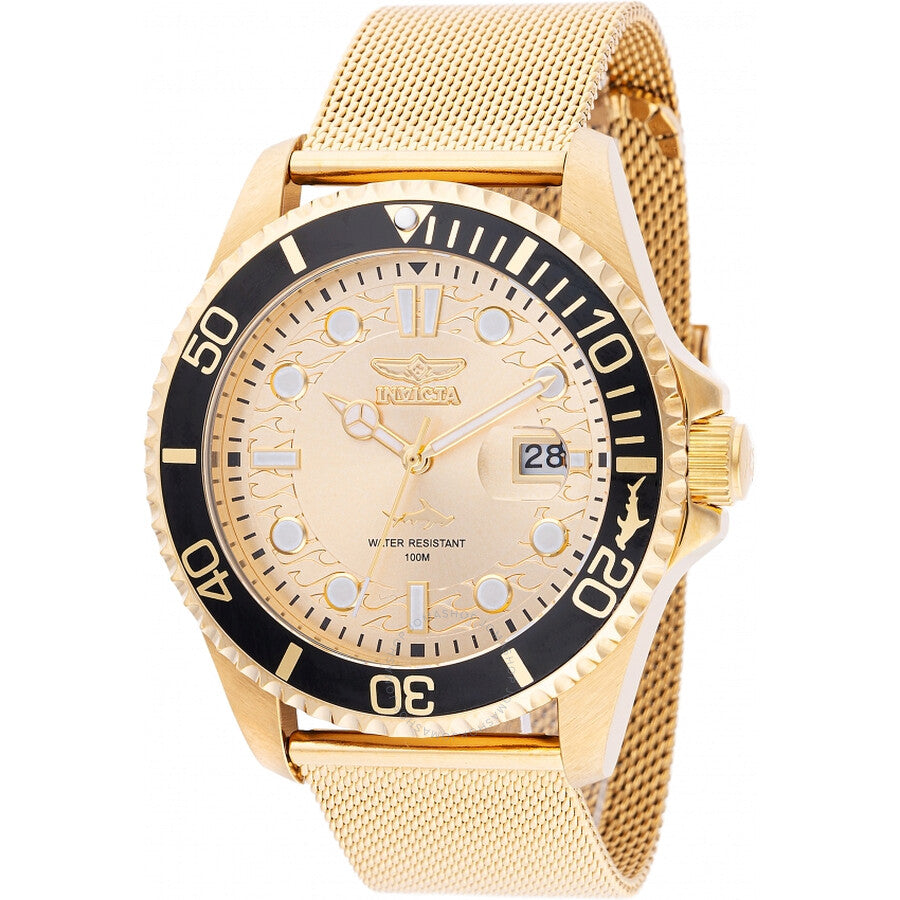 Invicta Pro Diver Quartz Gold Dial Men's Watch 47177 - Dawson Watches