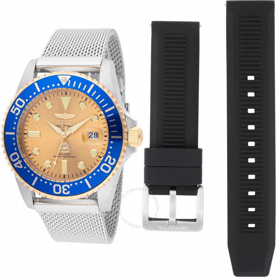 Invicta Pro Diver Quartz Gold Dial Men's Watch 48216 - Dawson Watches
