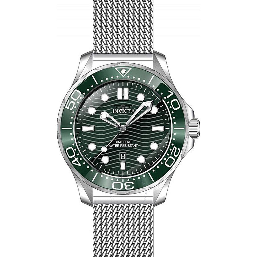 Invicta Pro Diver Quartz Green Dial Men's Watch 45980 - Dawson Watches