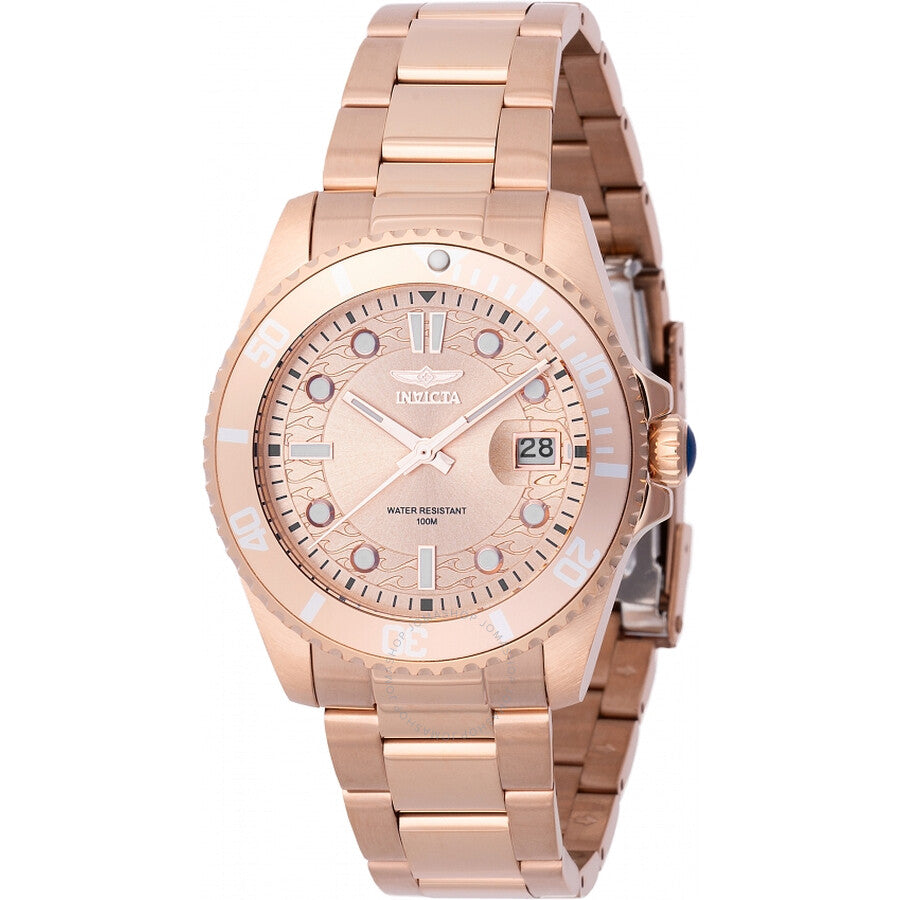 Invicta Pro Diver Quartz Rose Gold Dial Ladies Watch 46685 - Dawson Watches