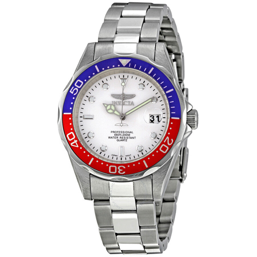 Invicta Pro Diver Quartz Silver Dial Pepsi Bezel Men's Watch 8933 - Dawson Watches