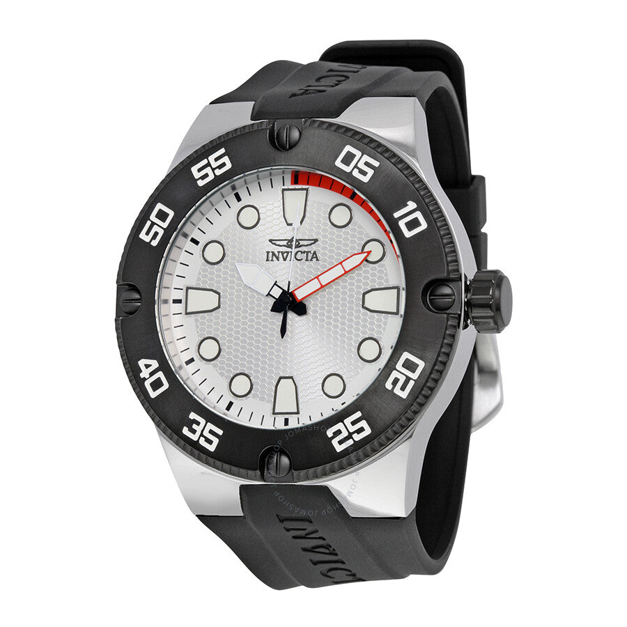 Invicta Pro Diver Silver Dial Black Silicone Men's Watch 18023 - Dawson Watches