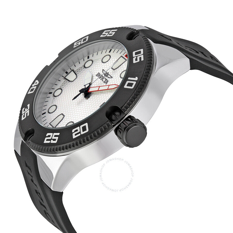 Invicta Pro Diver Silver Dial Black Silicone Men's Watch 18023 - Dawson Watches #2