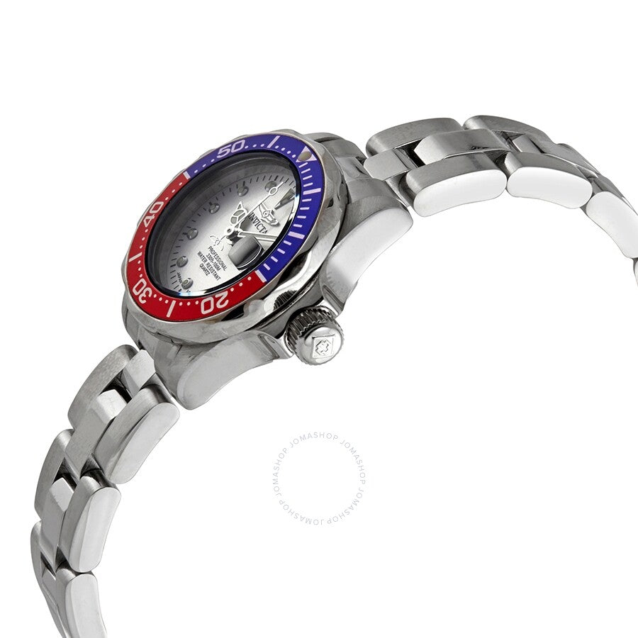 Invicta Pro Diver White Dial Stainless Steel Pepsi Bezel Ladies Watch 17033 - Dawson Watches #2