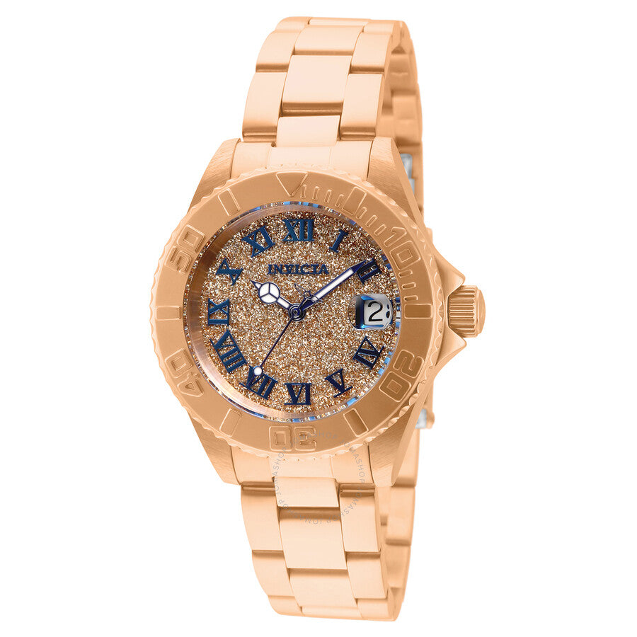 Invicta Angel Date Quartz Rose Gold Dial Ladies Watch 33361 - Dawson Watches