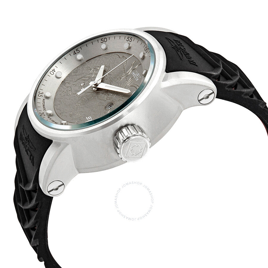Invicta S1 Rally Automatic Dragon Silver Dial Black Silicone Men's Watch 15862 - Dawson Watches #2