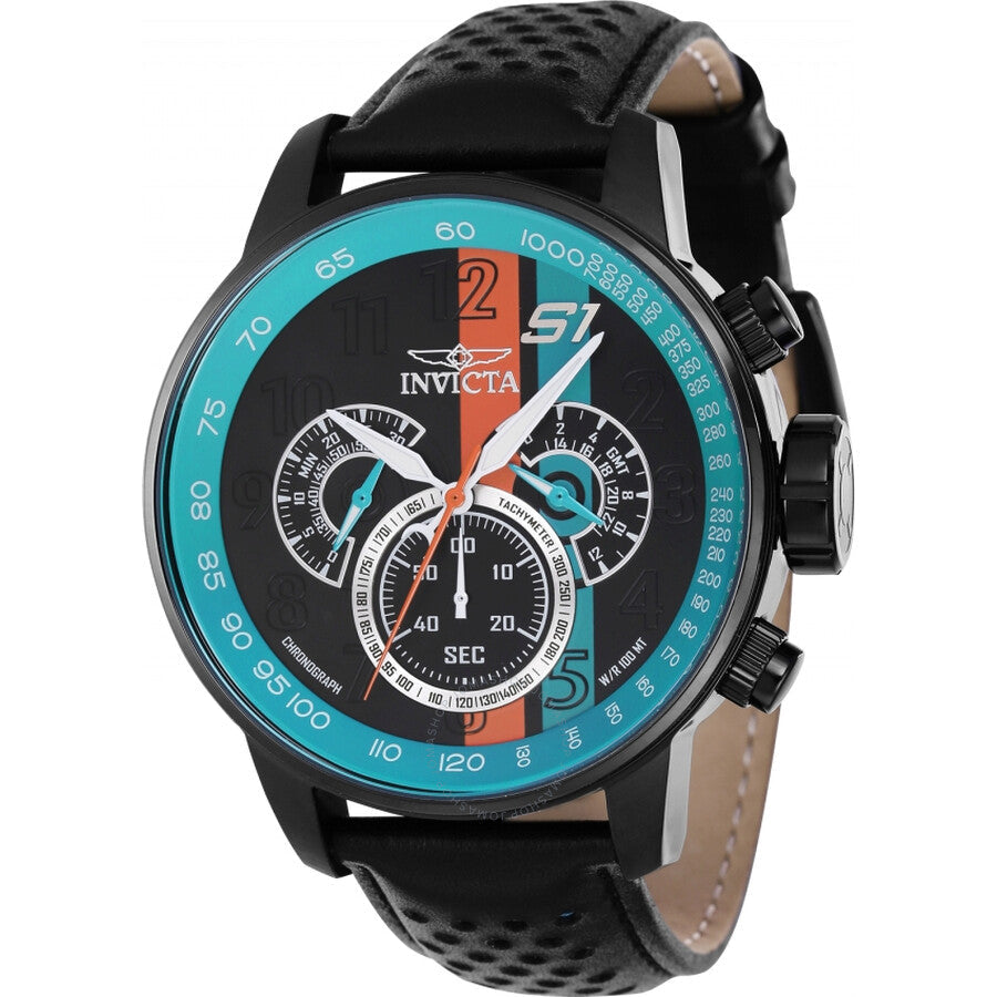 Invicta S1 Rally Chronograph GMT Quartz Black Blue Orange Dial Men's Watch 39024 - Dawson Watches