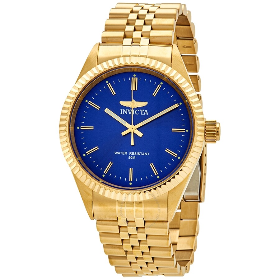 Invicta Specialty Blue Dial Yellow Gold-tone Men's Watch 29386 - Dawson Watches