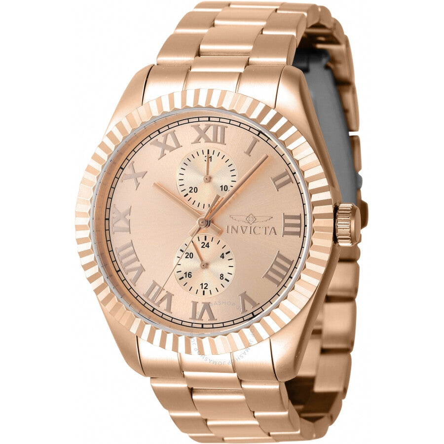 Invicta Specialty GMT Quartz Rose Gold Dial Men's Watch 47433 - The Watches Men & Co