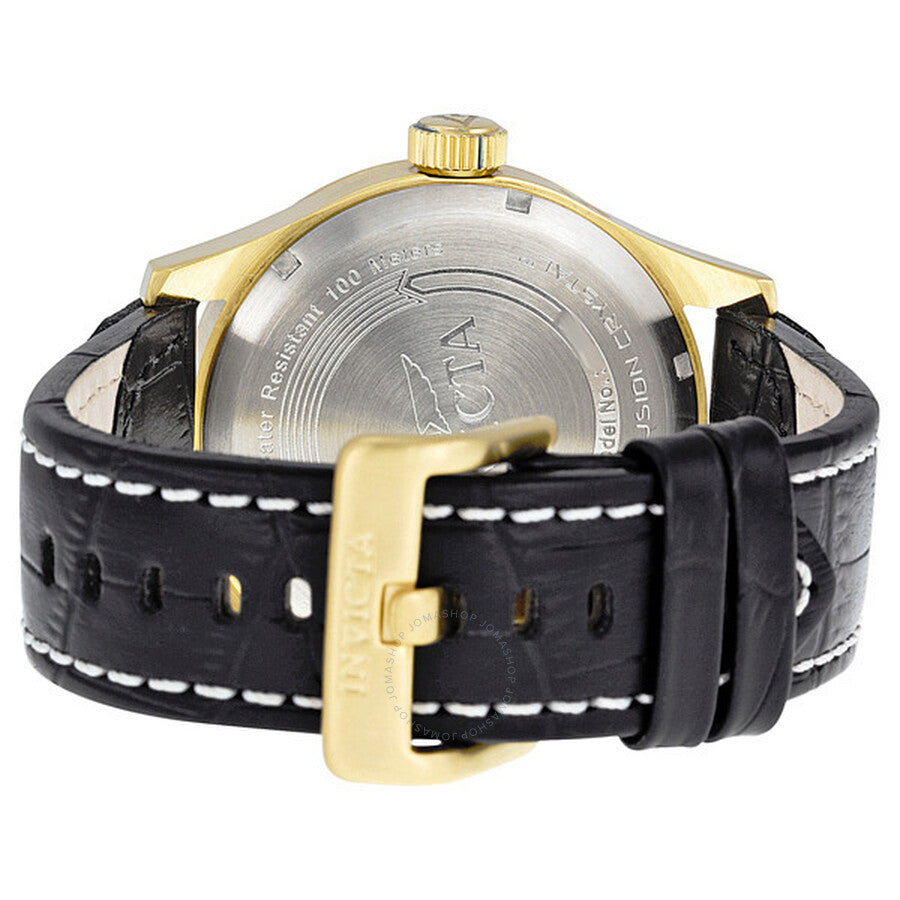 Invicta Specialty Military Black Dial Black Leather Men's Watch 10491 - Dawson Watches #3