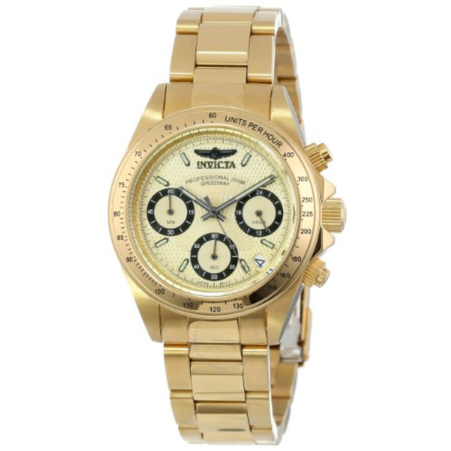 Invicta Speedway Chronograph Champagne Dial 18kt Gold Ion-plated Ladies Watch 14931 - Dawson Watches