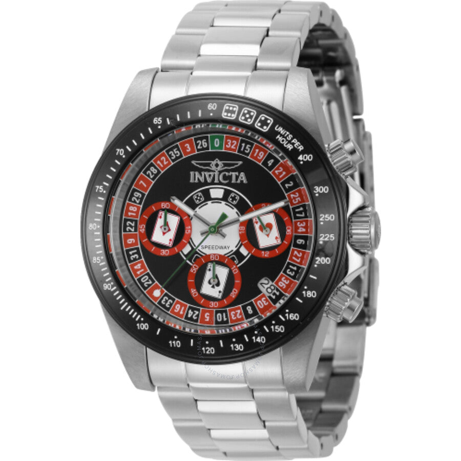 Invicta Speedway Roulette Casino Chronograph GMT Quartz Black Dial Men's Watch 44643 - Dawson Watches