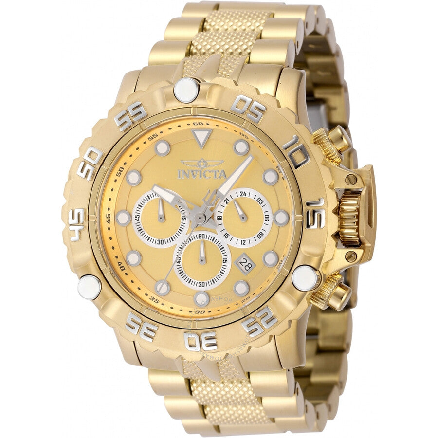 Invicta Subaqua Poseidon Chronograph GMT Quartz Gold Dial Men's Watch 47184 - Dawson Watches