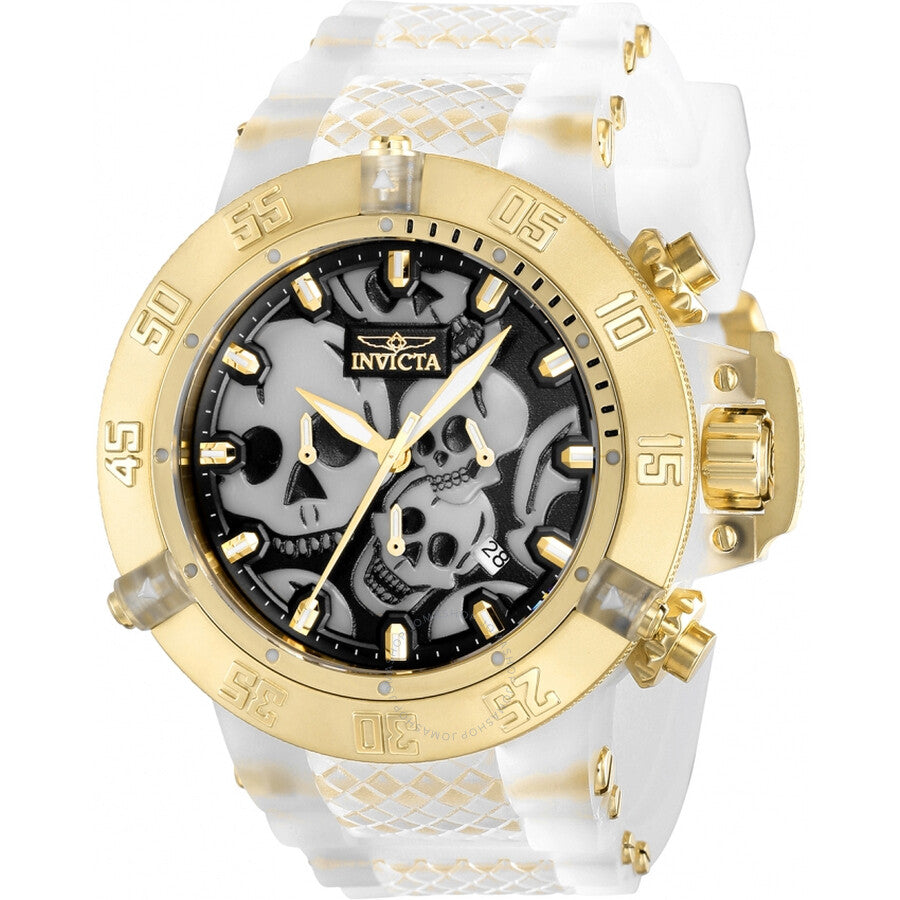 Invicta Subaqua Zager Exclusive Chronograph Quartz Black Dial Skull Men's Watch 37328 - Dawson Watches