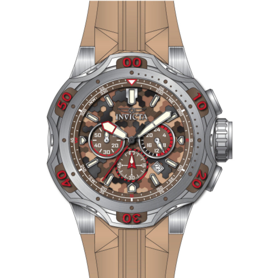 Invicta Venom Date Chronograph GMT Quartz Brown Dial Men's Watch 47761 - Dawson Watches