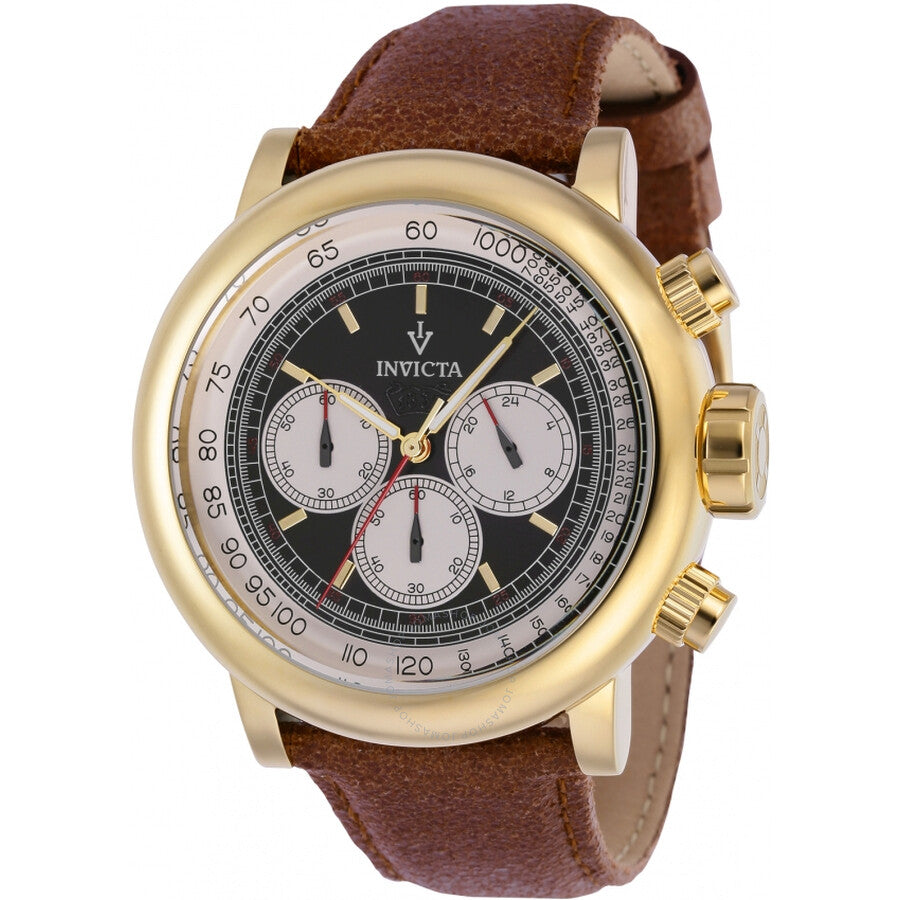 Invicta Vintage Chronograph Quartz Black Dial Men's Watch 37323 - Dawson Watches
