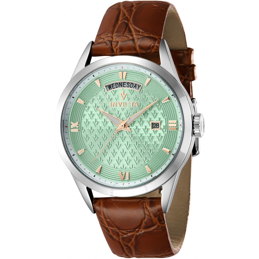 Invicta Vintage Day Date Quartz Light Green Dial Ladies Watch 44259 - Dawson Watches