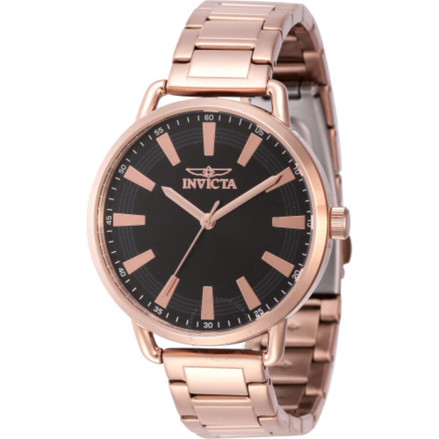 Invicta Wildflower Quartz Black Dial Ladies Watch 46335 - Dawson Watches