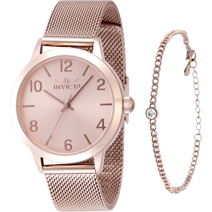 Invicta Wildflower Quartz Rose Gold Dial Ladies Watch 48331 - Dawson Watches
