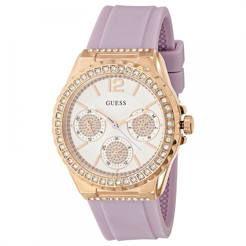 Guess Starlight Women's White Dial Silicone Band Women's Watch  W0846L6 - Dawson Watches