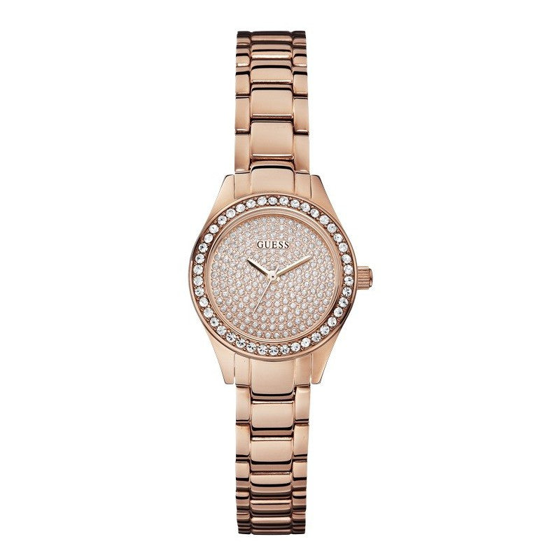 Guess Mini Pixie Crystal Rose Gold Ladies Watch W0230L3