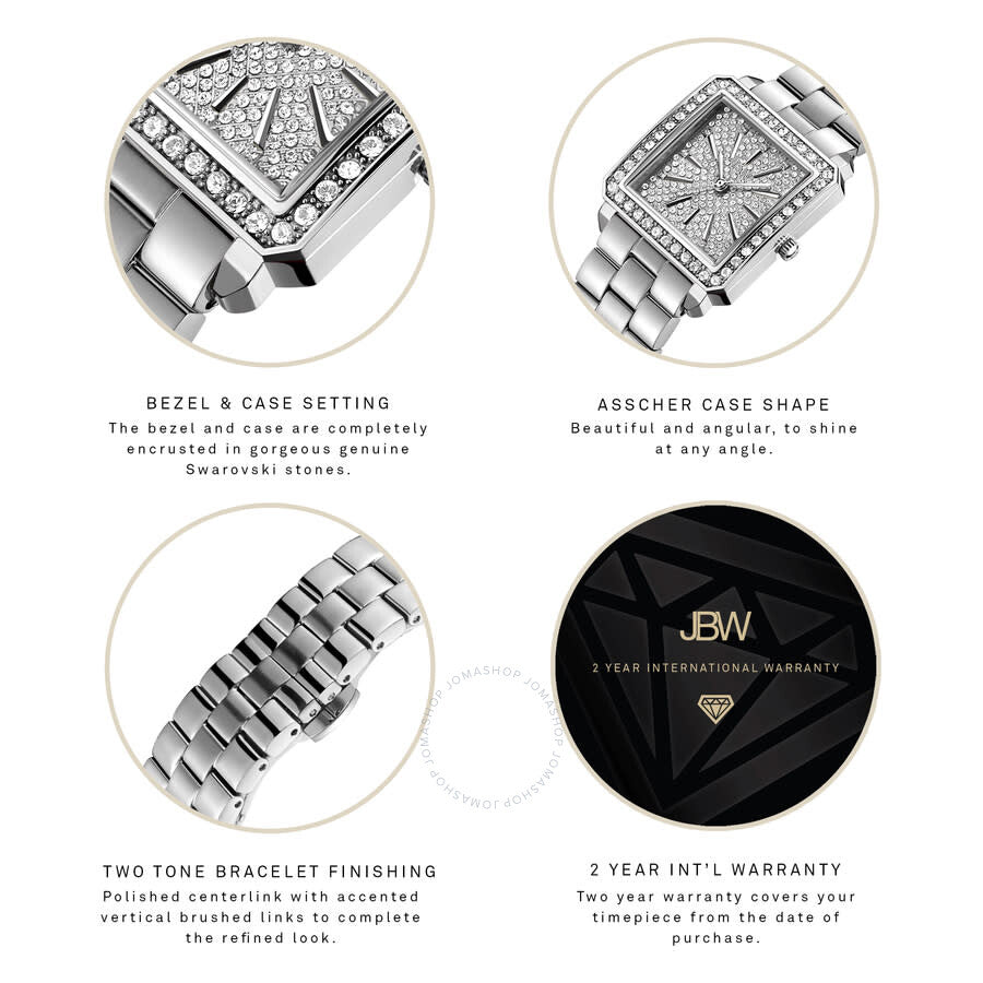 JBW Cristal 28 Jewelry Set Silver-tone Dial Ladies Watch J6387-SetC#J6387-SetC - Dawson Watches #7