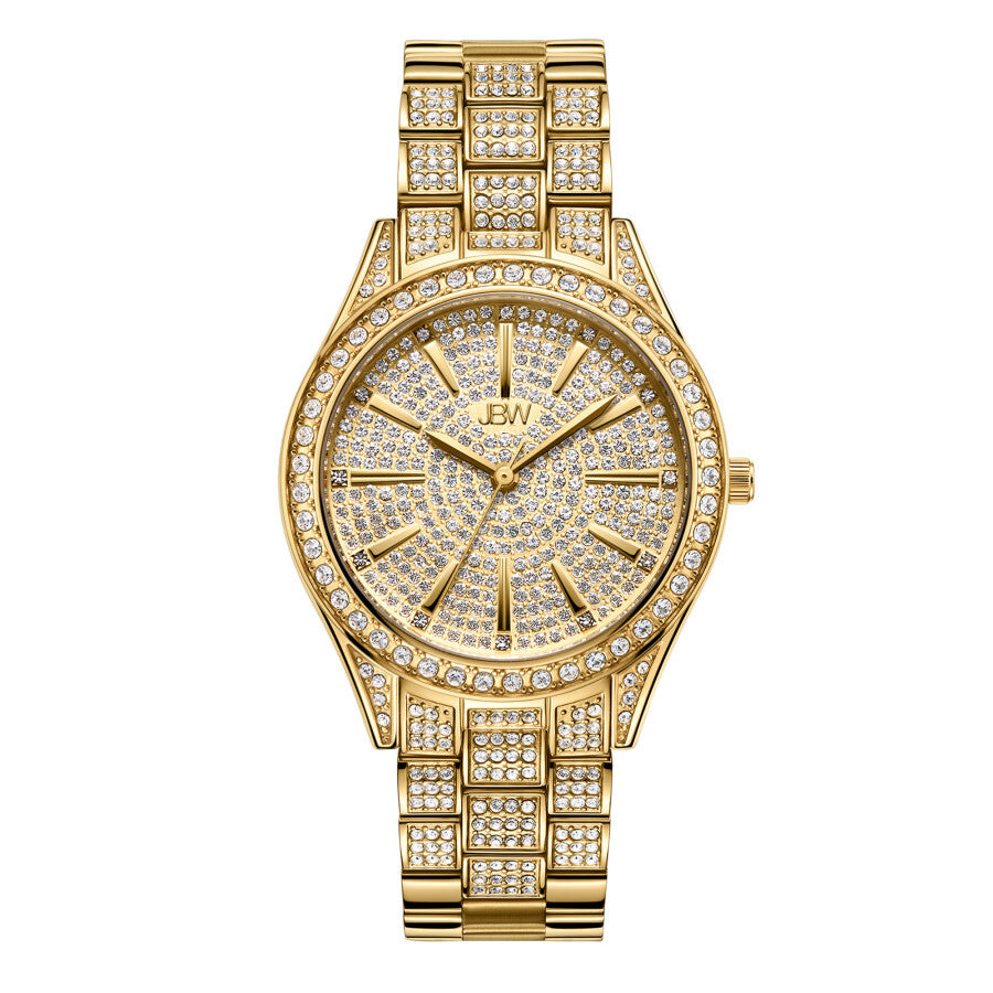 JBW Cristal 34 Quartz Diamond Gold Dial Ladies Watch J6383A - Dawson Watches