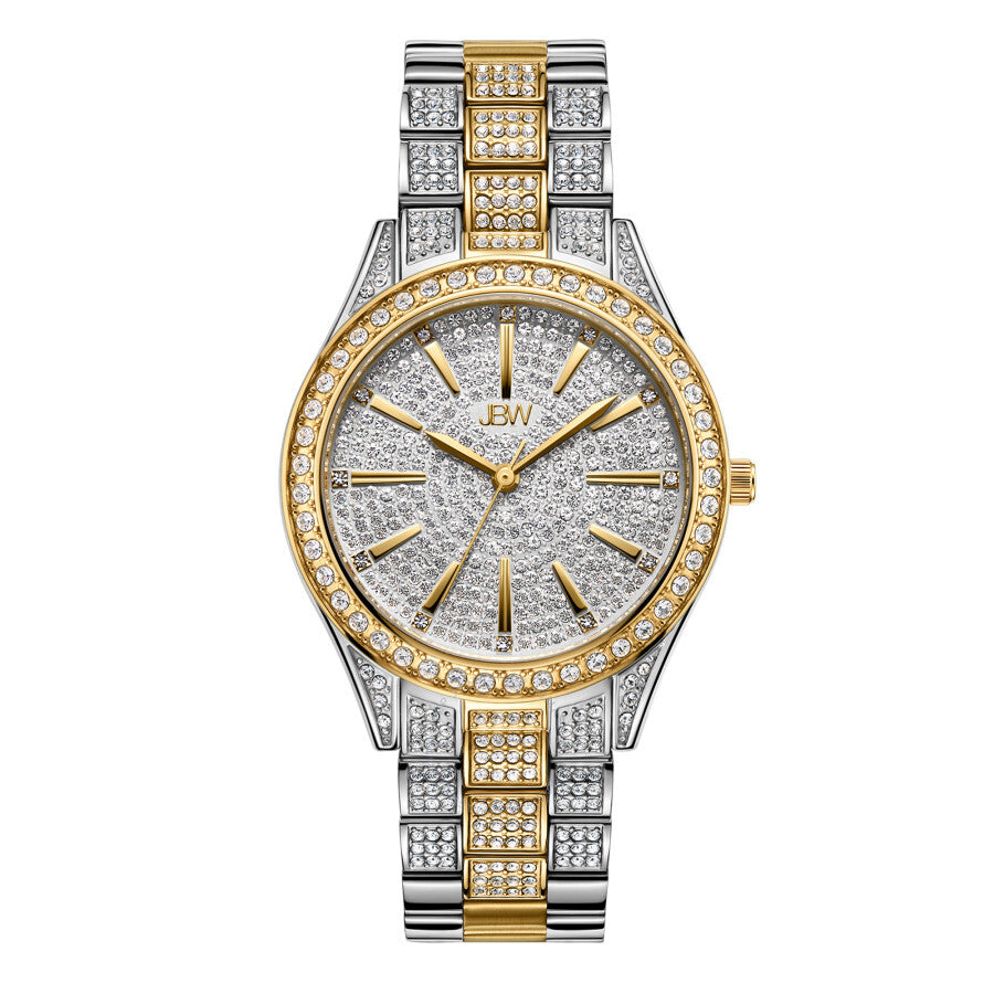 JBW Cristal 34 Quartz Diamond Gold Dial Ladies Watch J6383D - Dawson Watches