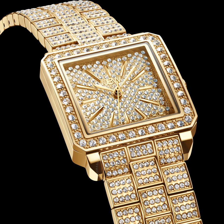 JBW Cristal Quartz Diamond Crystal Gold Dial Ladies Watch - Dawson Watches #5