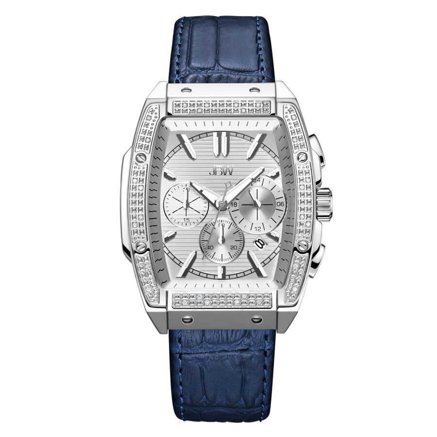 JBW Echelon Quartz Silver Dial Blue Leather Men's Watch J6379C - Dawson Watches