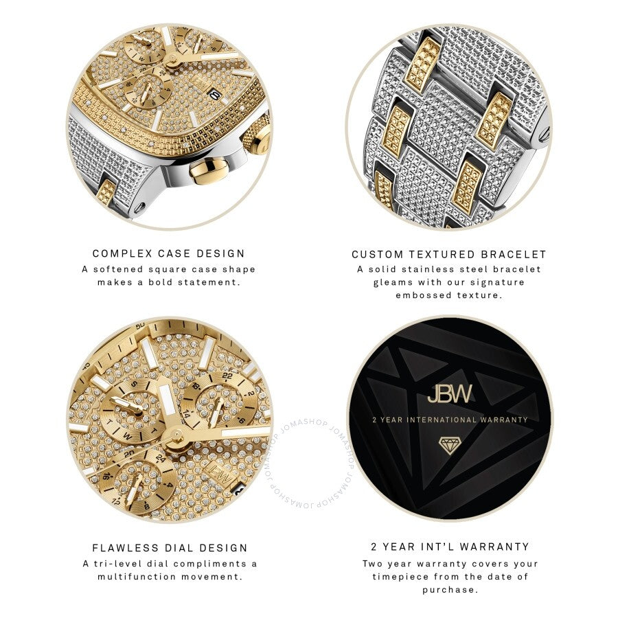 JBW Heist Quartz Diamond Gold Dial Men's Watch J6380B - Dawson Watches #4
