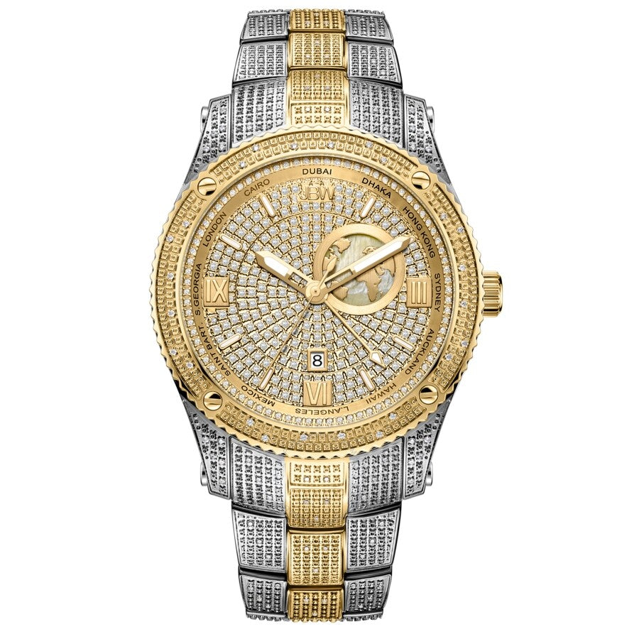 JBW Jet Setter GMT Quartz Men's Diamond Watch J6370D - Dawson Watches