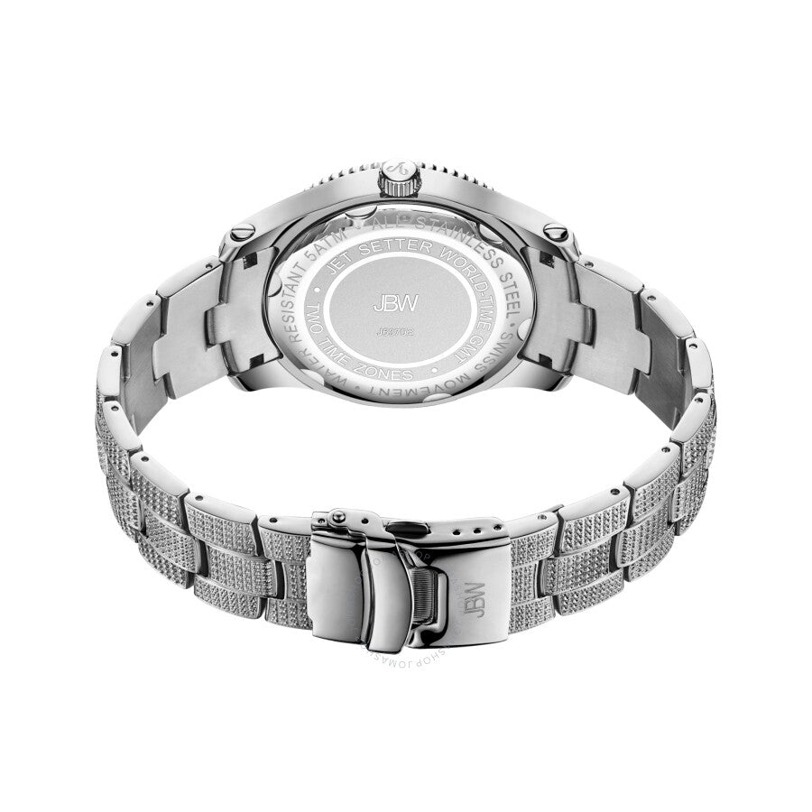 Jbw Jet Setter GMT Quartz Diamond Silver Dial Men's Watch J6370B - Dawson Watches #3