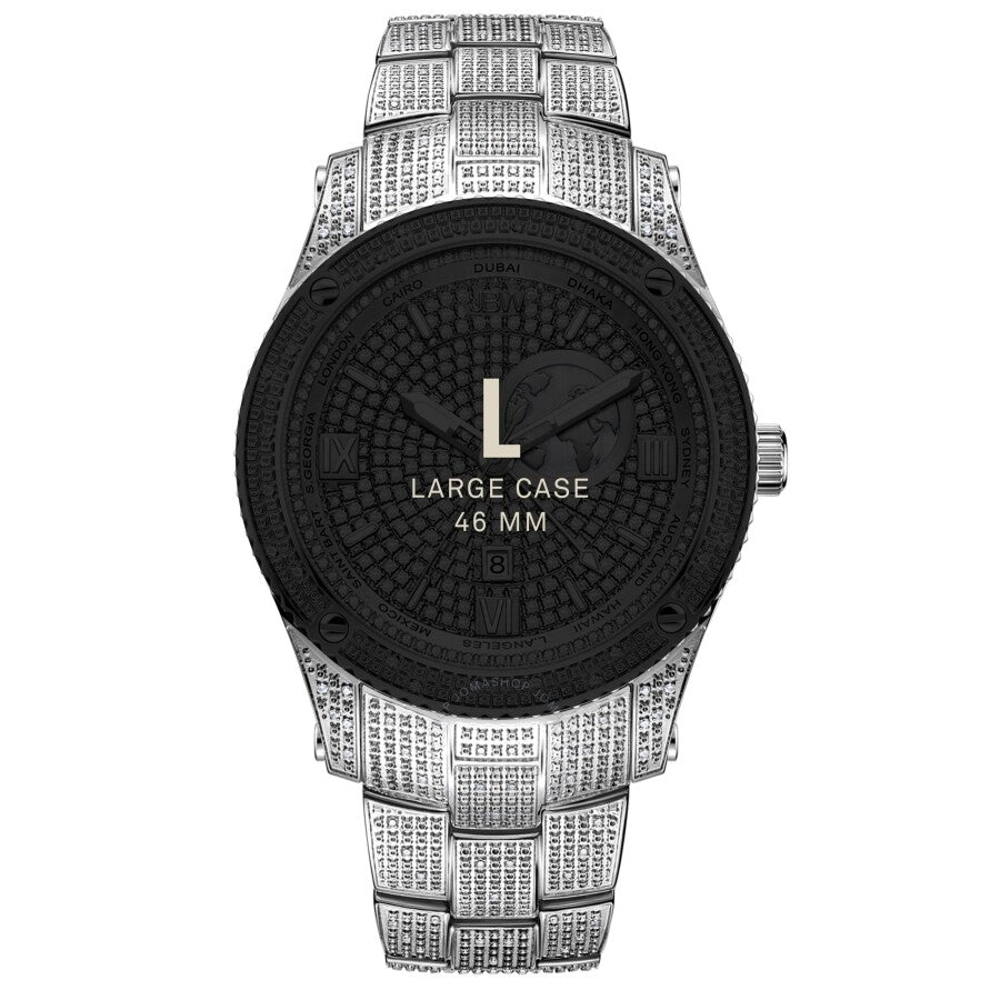 Jbw Jet Setter GMT Quartz Diamond Silver Dial Men's Watch J6370B - Dawson Watches #5