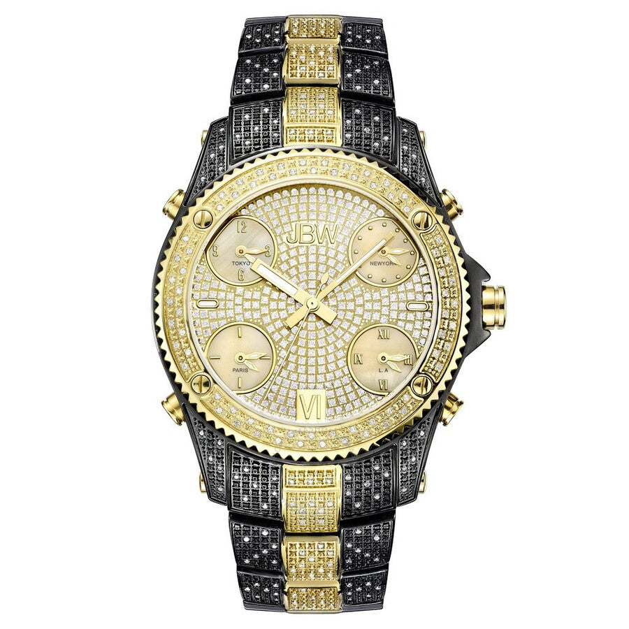 JBW Jet Setter Champagne Crystal Pave Dial Men's Watch JB-6213-D - Dawson Watches