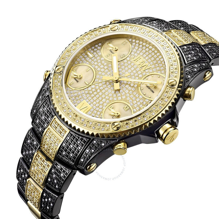 JBW Jet Setter Champagne Crystal Pave Dial Men's Watch JB-6213-D - Dawson Watches #2