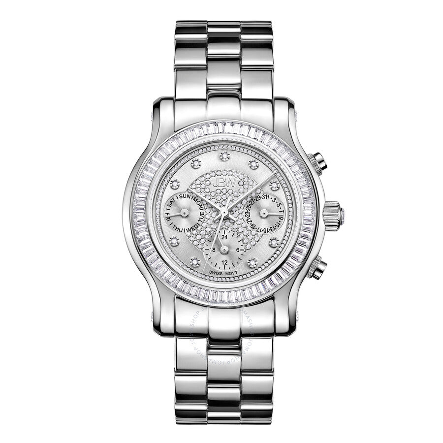 JBW Laurel Silver Multi-Function Diamond Dial Steel Bracelet Ladies Watch J6330B - Dawson Watches