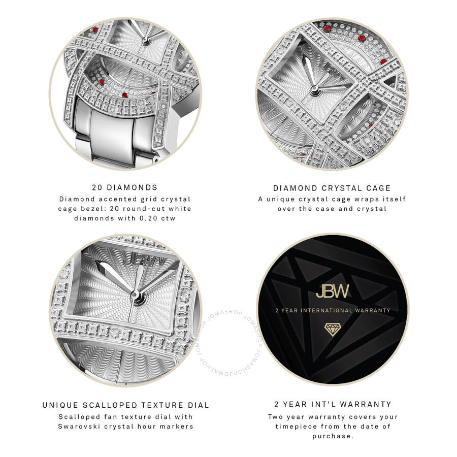 JBW Olympia Quartz Silver Dial Ladies Watch JB-6214-10C#JB-6214-10C - Dawson Watches #6