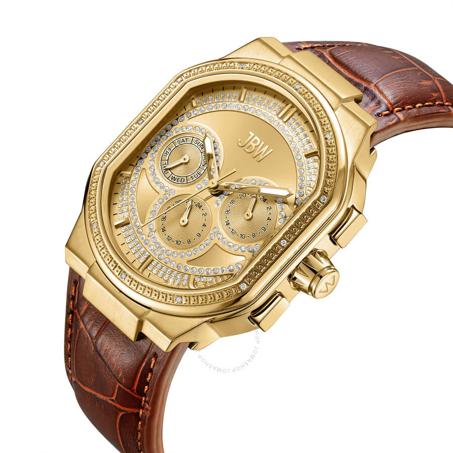 JBW Orion Collection GMT Automatic Gold Dial Men's Watch J6408B - Dawson Watches #2