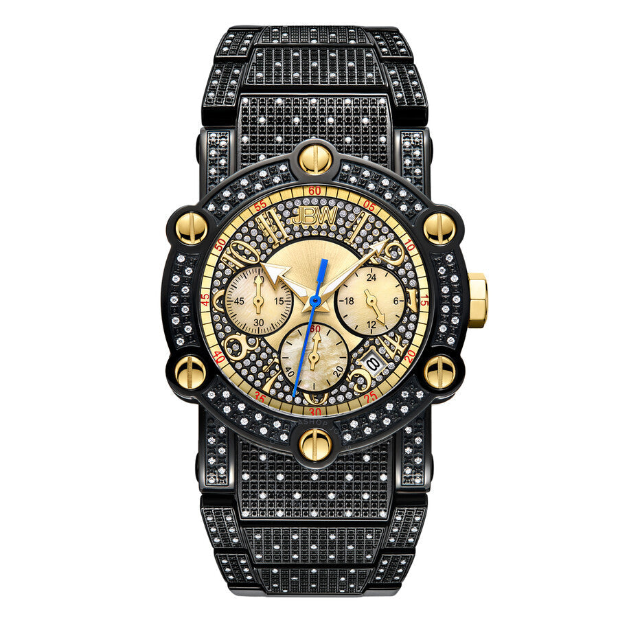 JBW Phantom Chronograph Quartz Diamond Black Dial Men's Watch JB-6215-200-C - Dawson Watches